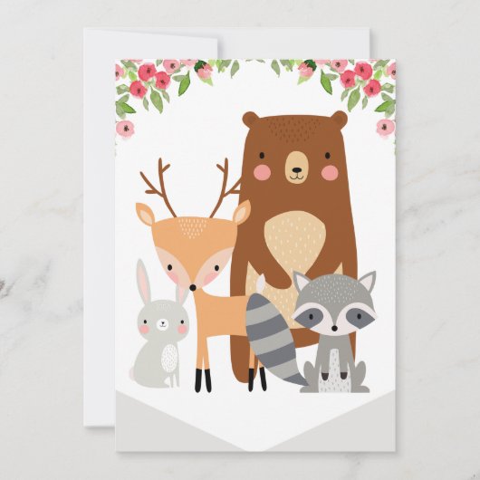 High Chair 1st Birthday Banner Woodland (rechts) Kaart (Voorkant)