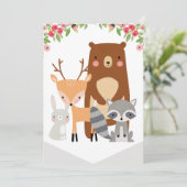 High Chair 1st Birthday Banner Woodland (rechts) Kaart (Staand voorkant)