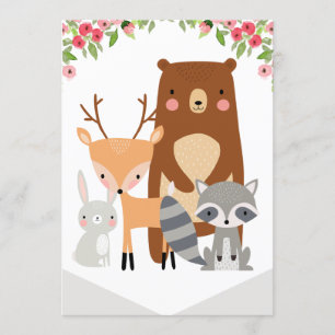 High Chair 1st Birthday Banner Woodland (rechts) Kaart