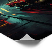 High-Contrast Film Noir: Backlit Evening Drive Poster (Hoek)