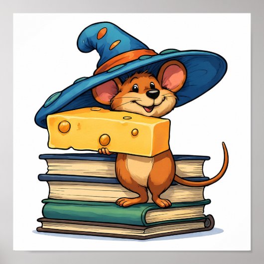 High-Contrast Pop Art: Mirthful Mouse Poster (Voorkant)