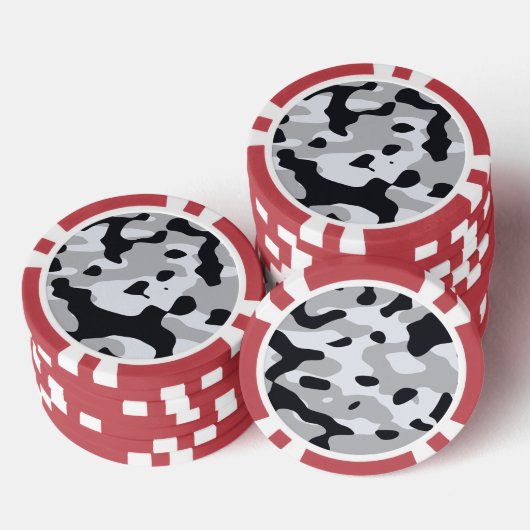High contrast urban camouflage poker chips (Opstapeling)