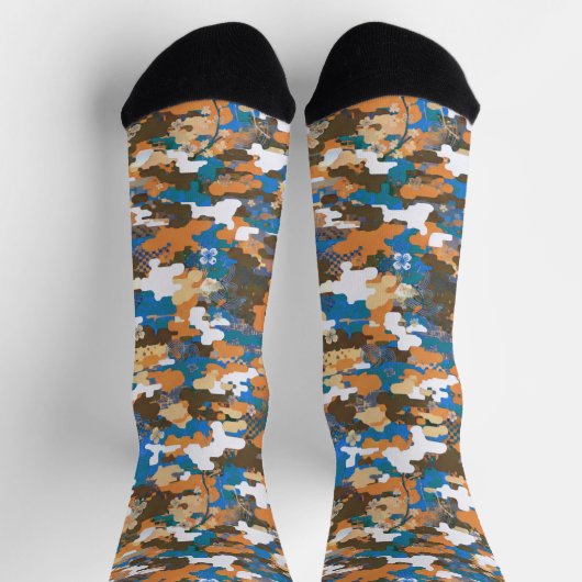 High-contrast Urban Digital Camouflage Pattern  Sokken (Top)