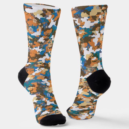 High-contrast Urban Digital Camouflage Pattern Sokken (Gebogen)