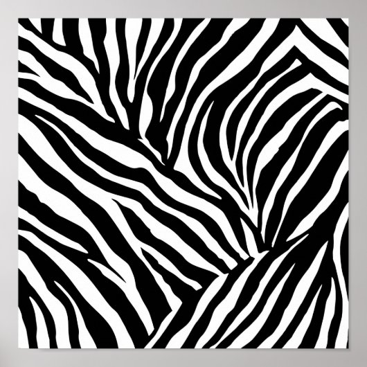 High-Contrast Zebra Stripes Coloring Page Template Poster (Voorkant)