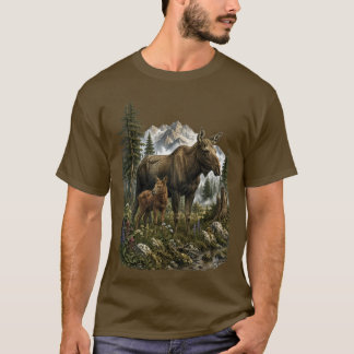 High Country Bond – Oude eland en kalf in de wilde T-shirt