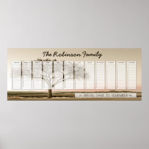 High Country Family Perpetual Calendar Aangepast Poster