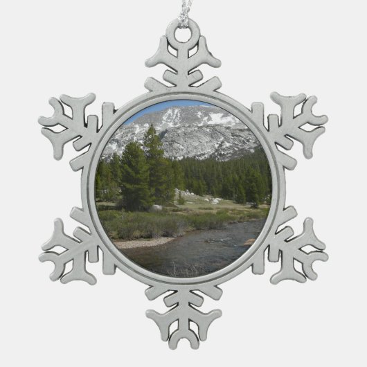High Country Mountain Stream II in Yosemite Tin Sneeuwvlok Ornament (Voorkant)