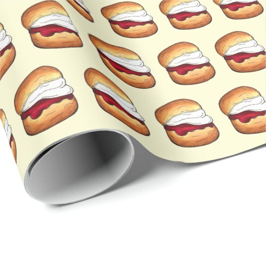 High Cream Tea Scone Jam UK British Bakery Food Cadeaupapier (Rol Hoek)