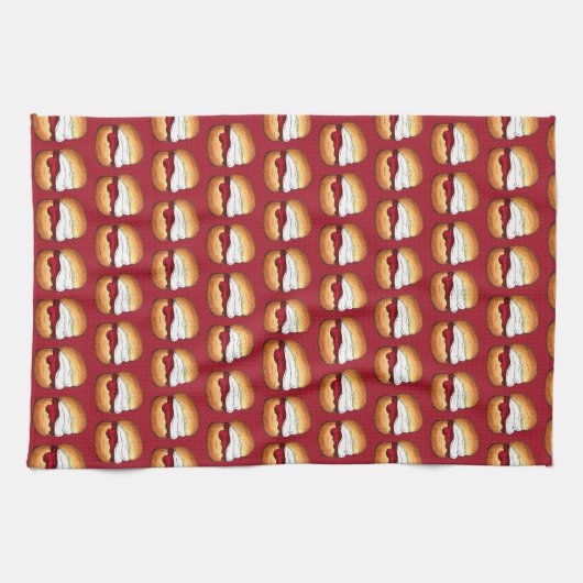 High Cream Tea Scone Jam UK British Bakery Food Theedoek (Horizontaal)