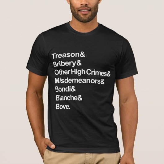High Crimes & Misdemeanors - Impeach Bondi Blanche T-shirt (Voorkant)