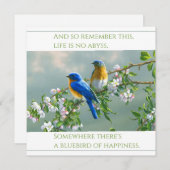 High Definition Print Square Flat Kaart: BLUEBIRDS (Voorkant / Achterkant)