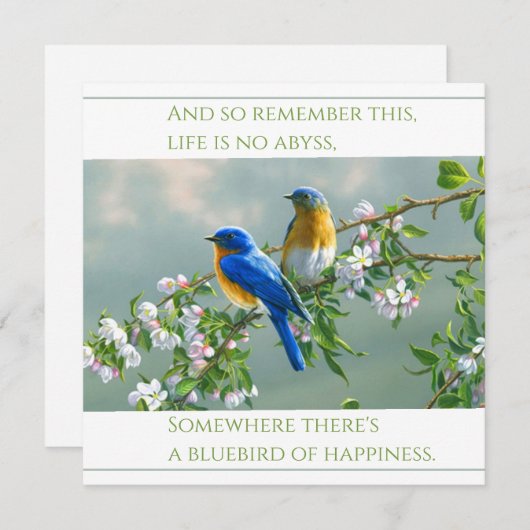 High Definition Print Square Flat Kaart: BLUEBIRDS (Voorkant / Achterkant)