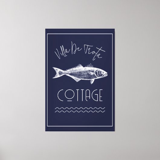 High Design Lake House Donkerblauw Canvas Afdruk (Voorkant)