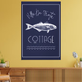 High Design Lake House Donkerblauw Canvas Afdruk (Insitu (Woonkamer))