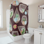 High detail succulent and cactus seamless pattern douchegordijn (In situ)