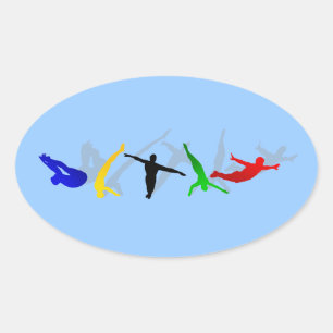 High Divers High Diving Springboard Platform Sport Ovale Sticker