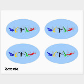 High Divers High Diving Springboard Platform Sport Ovale Sticker (Vel)