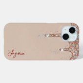 High-End Beige & Roze Goud Glitter Drip  Case-Mate iPhone Case (Achterkant (horizontaal))