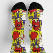 High end levendige spook cartoon Geel Rood Groen Sokken (Top)