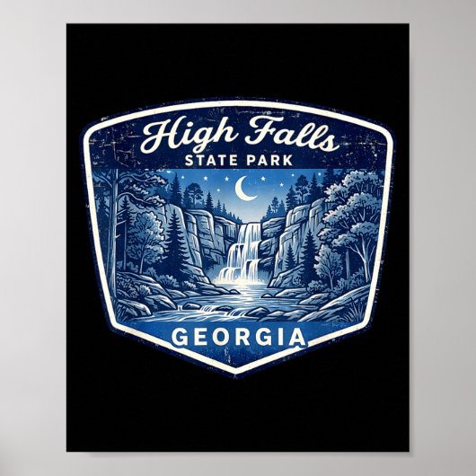 High falls state park waterval natuur wandelen poster (Voorkant)
