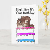 High Five Beer Verjaardag Kaart (Gele Bloem)