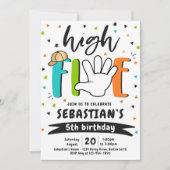 High Five Birthday Hi Vijf 5th Birthday Party Kaart (Voorkant)