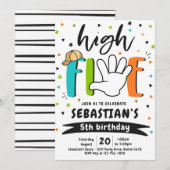 High Five Birthday Hi Vijf 5th Birthday Party Kaart (Voorkant / Achterkant)