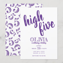 High Five Birthday Invitation Paarse