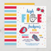 High Five Birthday Sunglazen 5th Summer Boys Kaart (Voorkant / Achterkant)