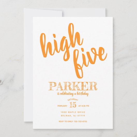 High Five Birthday uitnodiging (Voorkant)
