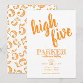 High Five Birthday uitnodiging (Voorkant / Achterkant)