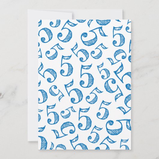 High Five Birthday Uitnodiging Blauw (Achterkant)