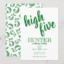 High Five Birthday uitnodiging Groen