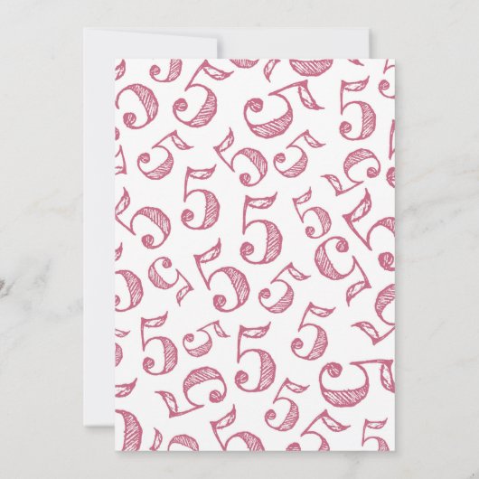 High Five Birthday uitnodiging Roze (Achterkant)