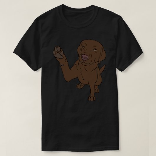High Five Chocolate Labrador Classic T-Shirt.png T-shirt (Design voorkant)