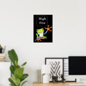 High Five Comical Frog Humoureus Poster (Thuiskantoor)