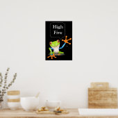 High Five Comical Frog Humoureus Poster (Keuken)