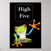 High Five Comical Frog Humoureus Poster (Voorkant)