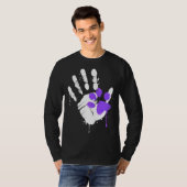 High Five Hand Print With Purple Paw Print On Purr T-shirt (Voorkant volledig)