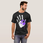 High Five Hand Print With Purple Paw Print On Purr T-shirt (Voorkant volledig)