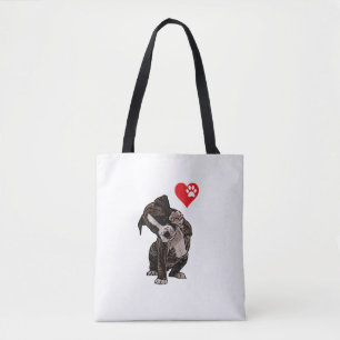 High Five Heart Bulldog Pup I Love Boxer Hondenlie Tote Bag