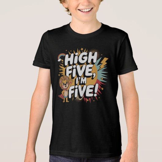 HIGH FIVE I'm Five - 5e verjaardag voor kinderen Tri-Blend Shirt (Voorkant)