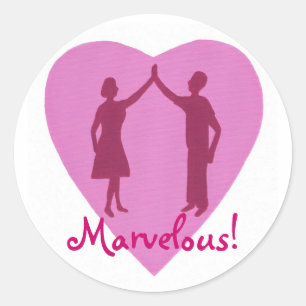 High Five man en vrouw, prachtige stickers