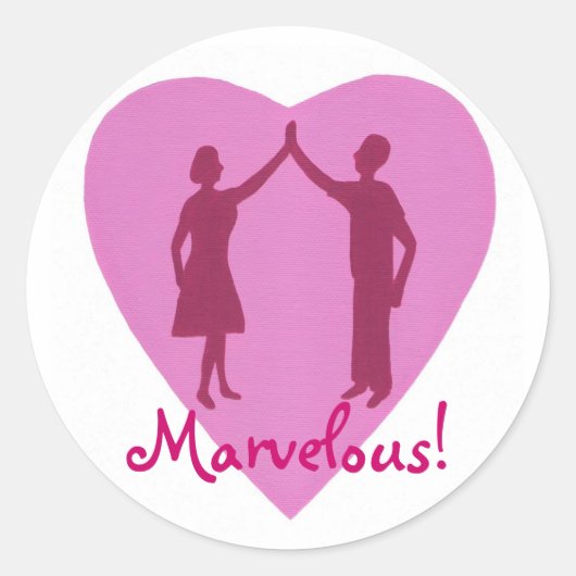 High Five man en vrouw, prachtige stickers (Voorkant)
