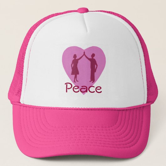 High five, man en vrouw silhouet Peace pet (Voorkant)
