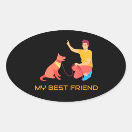 "High-Five met Bestie" Ovale Sticker