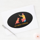 "High-Five met Bestie" Ovale Sticker (Envelop)