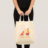 "High-Five met Bestie" Tote Bag (Voorkant (product))