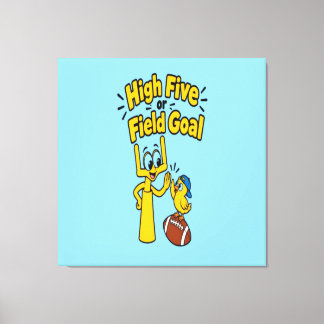 High Five of Field Goal Cartoon Kids Kleding Canvas Afdruk